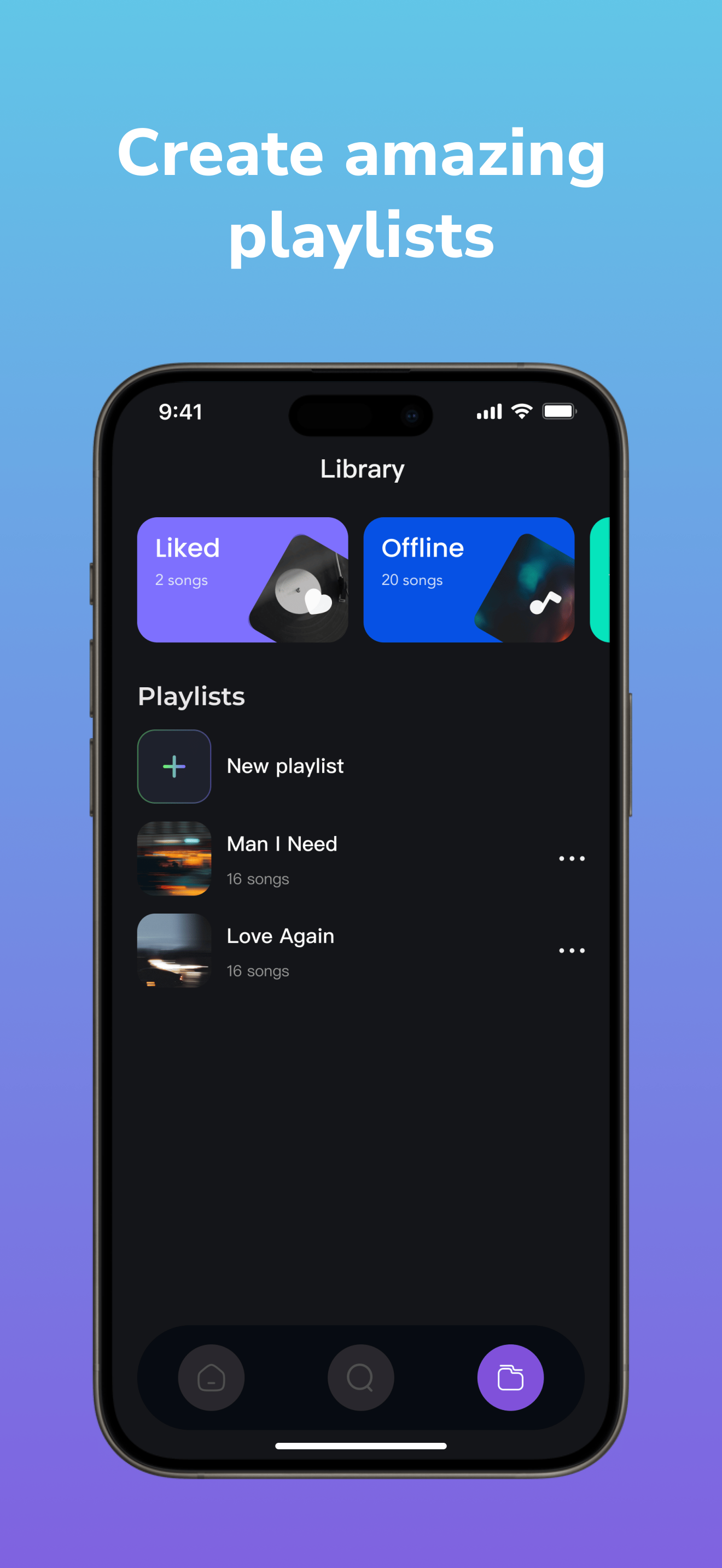 Create amazing playlists screen