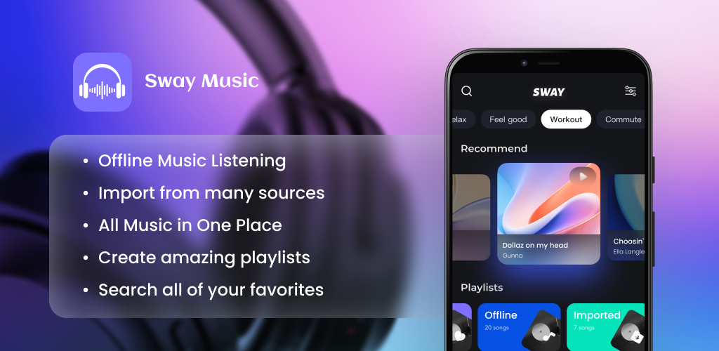 Sway Music app interface preview